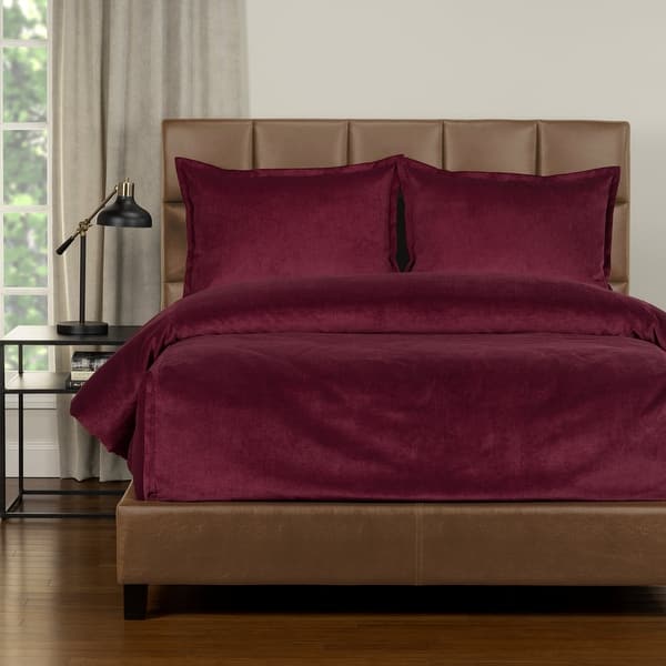 slide 2 of 11, Mixology Padma 3 Piece Bed Cap Comforter Set with Sewn Corners Wine - California King