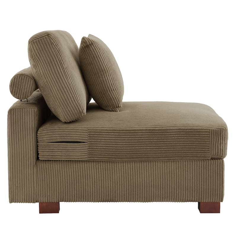Corduroy Armchair Sofa Corner Chairs With Pillows