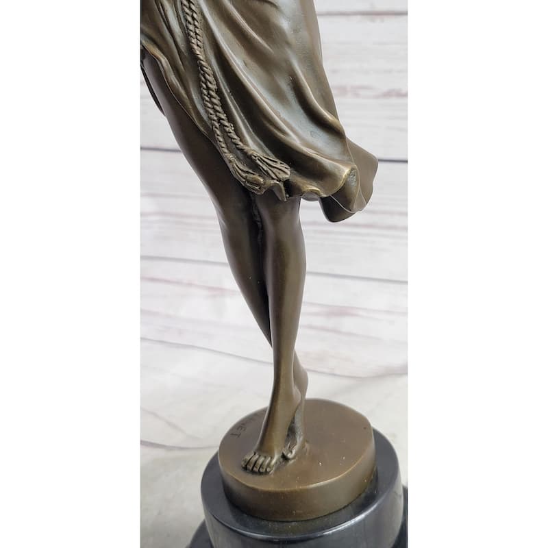 Art Deco Bronze Graceful Ballerina Fifth Pose Ballet Belly Dancer Girl Sculpture Statue