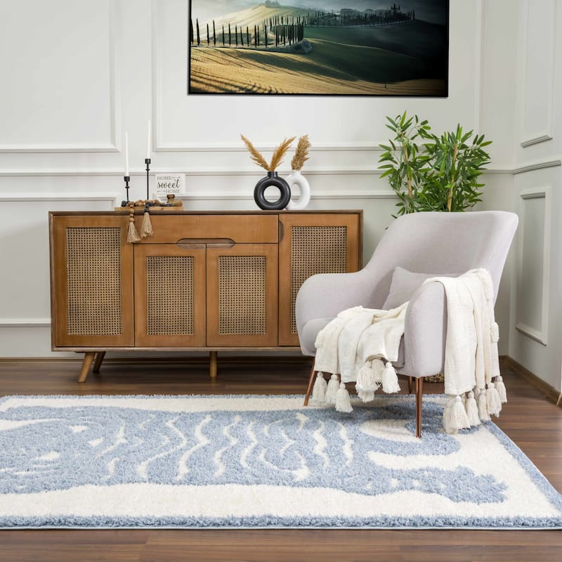 Hauteloom Cansu Living Room, Bedroom Area Rug - Contemporary - Plush Pile - Black - 2' x 3'