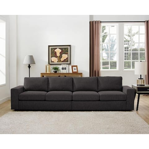Copper Grove Creil Dark Grey Linen 4-seater Sofa