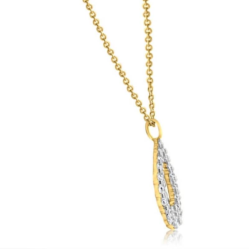 1/2Ct Pear Shape Lab Grown Diamond Pendant White or Yellow Gold Necklace