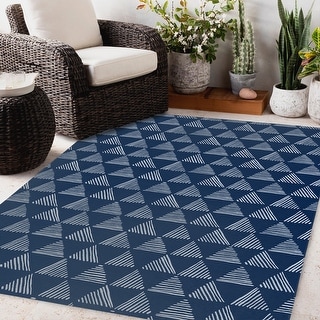 TRIANGULAR PRISM NAVY Outdoor Rug By Kavka Designs - Bed Bath & Beyond ...