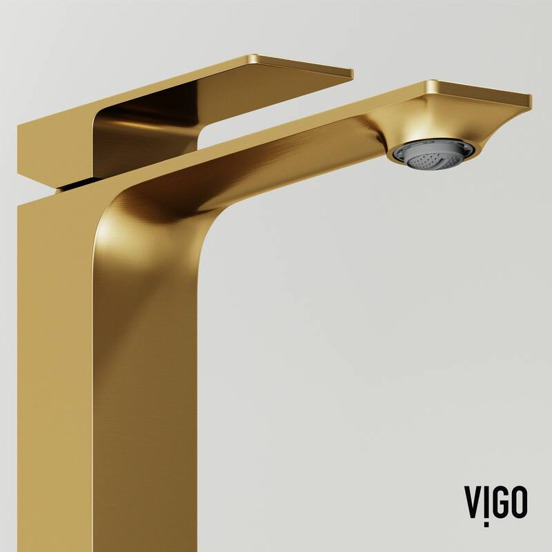 VIGO Ravenna 16"L x 16"W Concrete Vessel Sink and Dunn 11"H Faucet Set