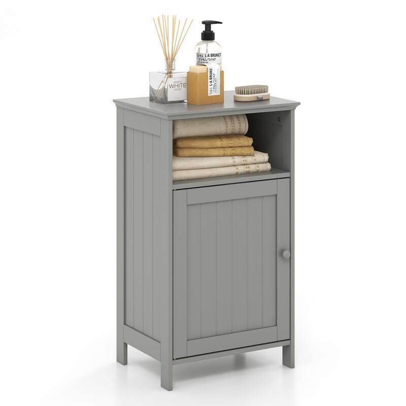 Bathroom Freestanding Adjustable Shelf Floor Storage Cabinet