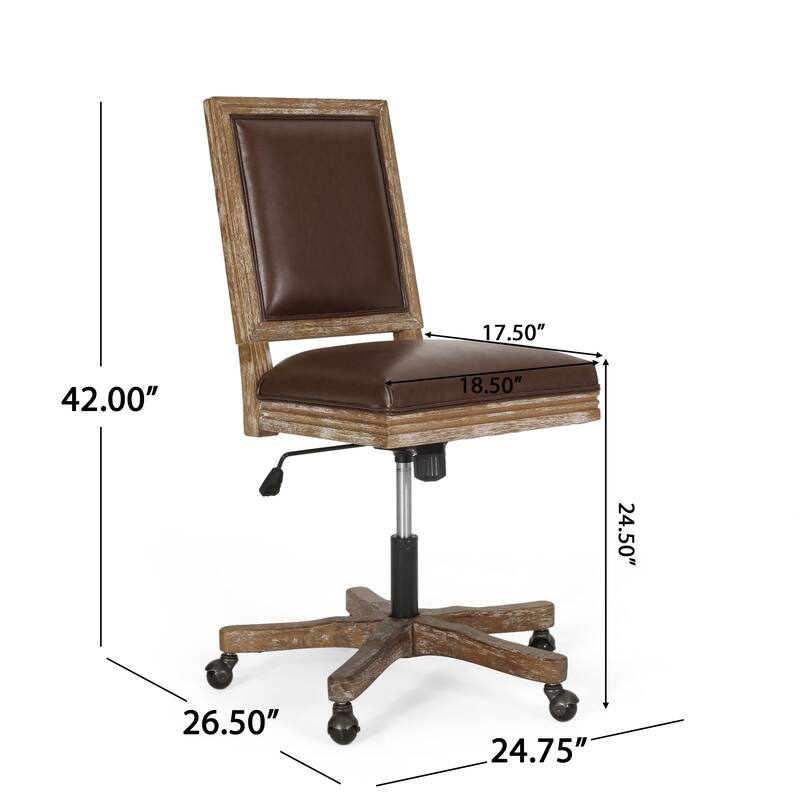 Sandine Upholstered Swivel Office Chair by Christopher Knight Home