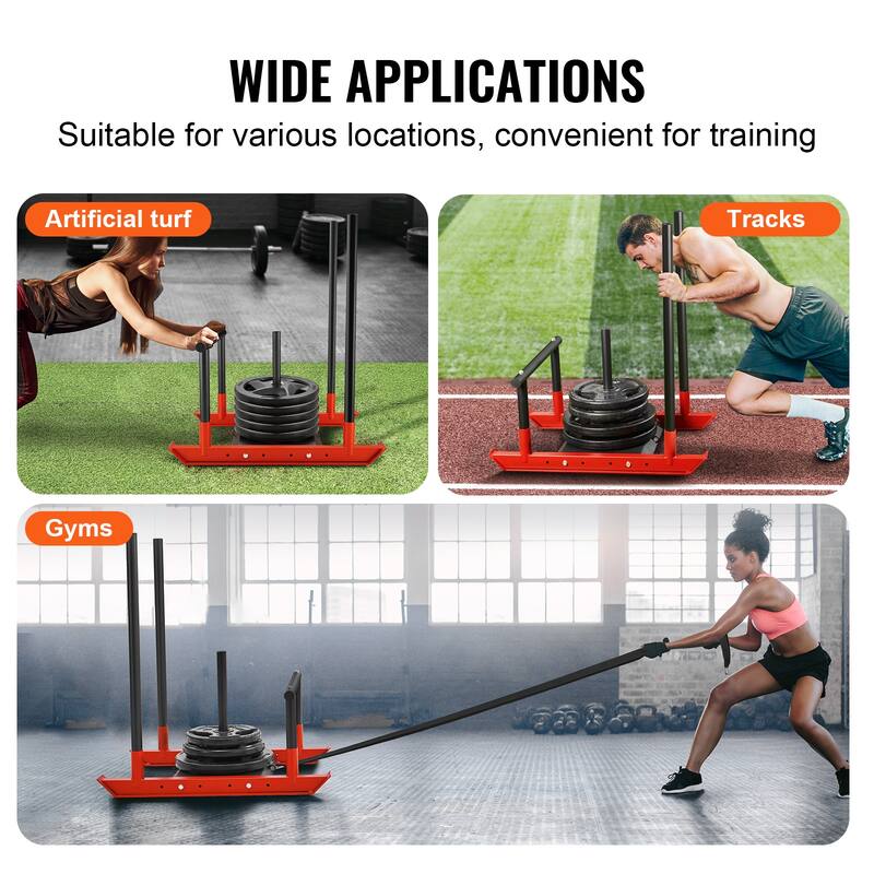 VEVOR Weight Training Pull Push Sled, Fitness Strength Speed Training Sled for Athletic Exercise and Speed Improvement