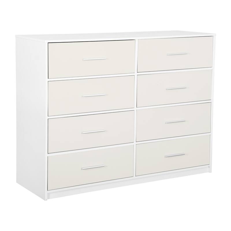 8 Drawer Dresser with Fabric Storage MDF Frame Modern Bedroom Organizer