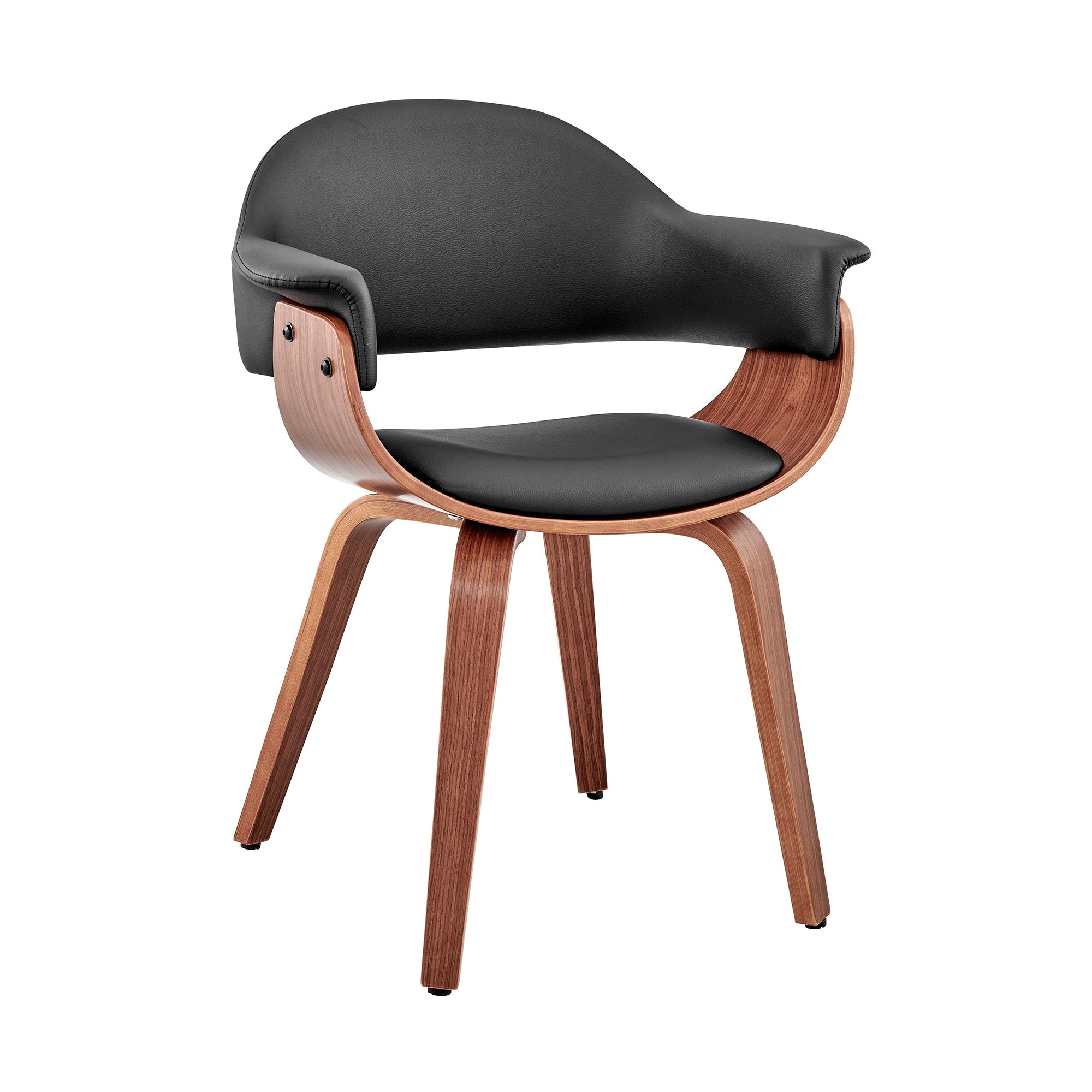 Adalyn Mid Century Modern Faux Leather and Wood Upholstered - Picture 8 of 25