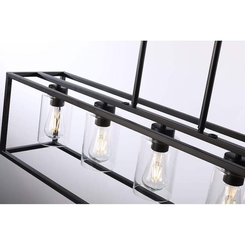 Luxury Industrial Chic Island/Linear Chandelier with Modern Farmhouse Style