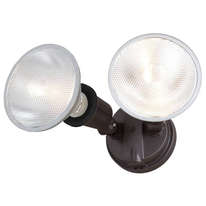 2 Light Outdoor Security Flood Light with Adjustable Heads - Switch Controlled