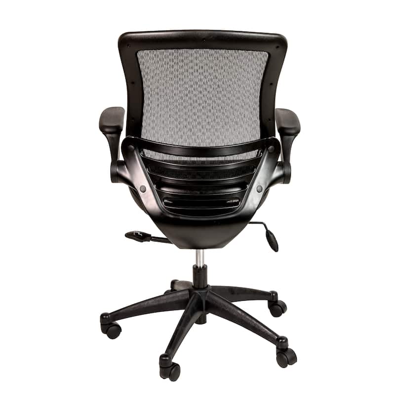 Mid-Back Transparent Mesh Executive Swivel Chair with Melrose Gold Frame and Flip-Up Arms