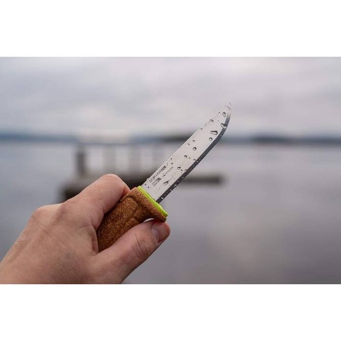 3.75" Floating Fixed-Blade Fine Edged Stainless Steel Knife, Lime Green