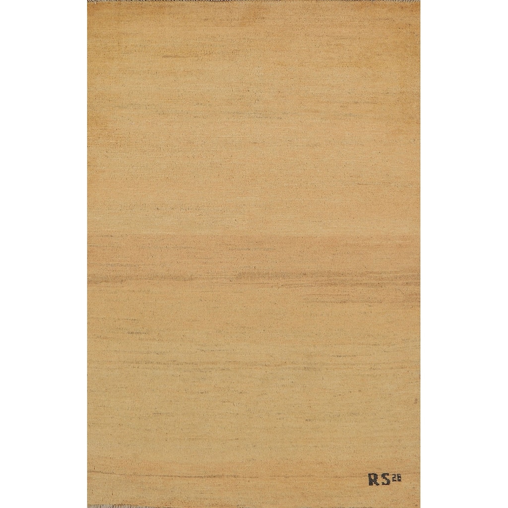 Contemporary Gabbeh Oriental Rug Handmade Modern Wool Carpet - 3'2"x 4'10"