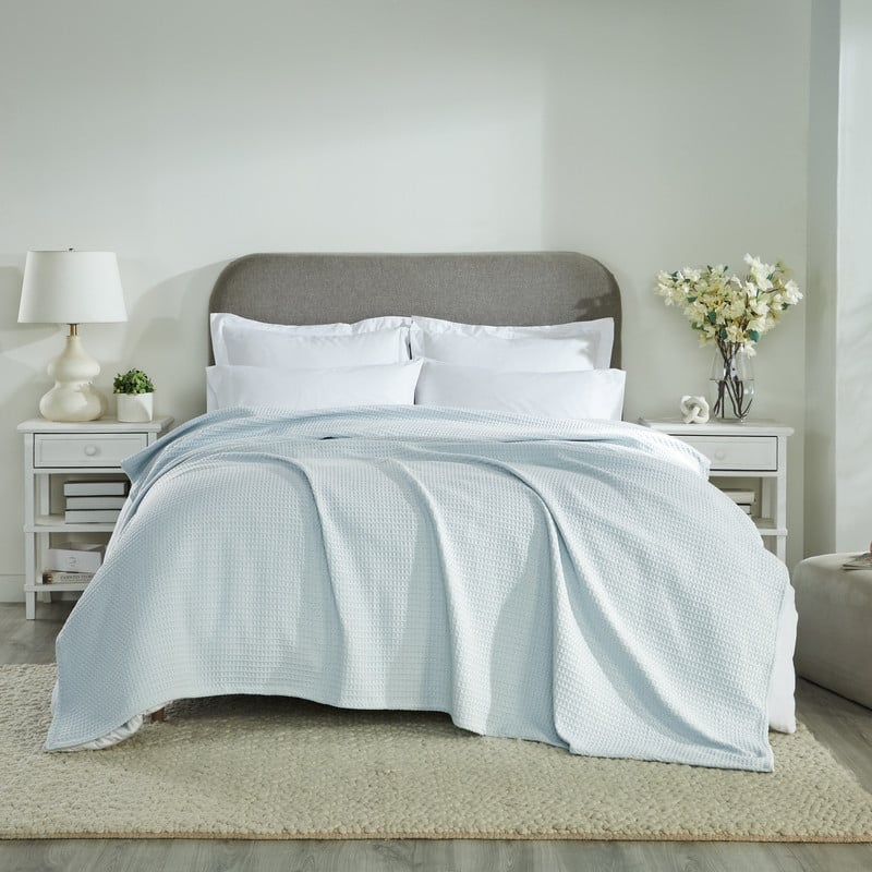 Better Trends 100% Cotton Soft Lightweight Breathable All-Season Throw Blanket for Any Bed, Couch, Sofa - Janiya Collection