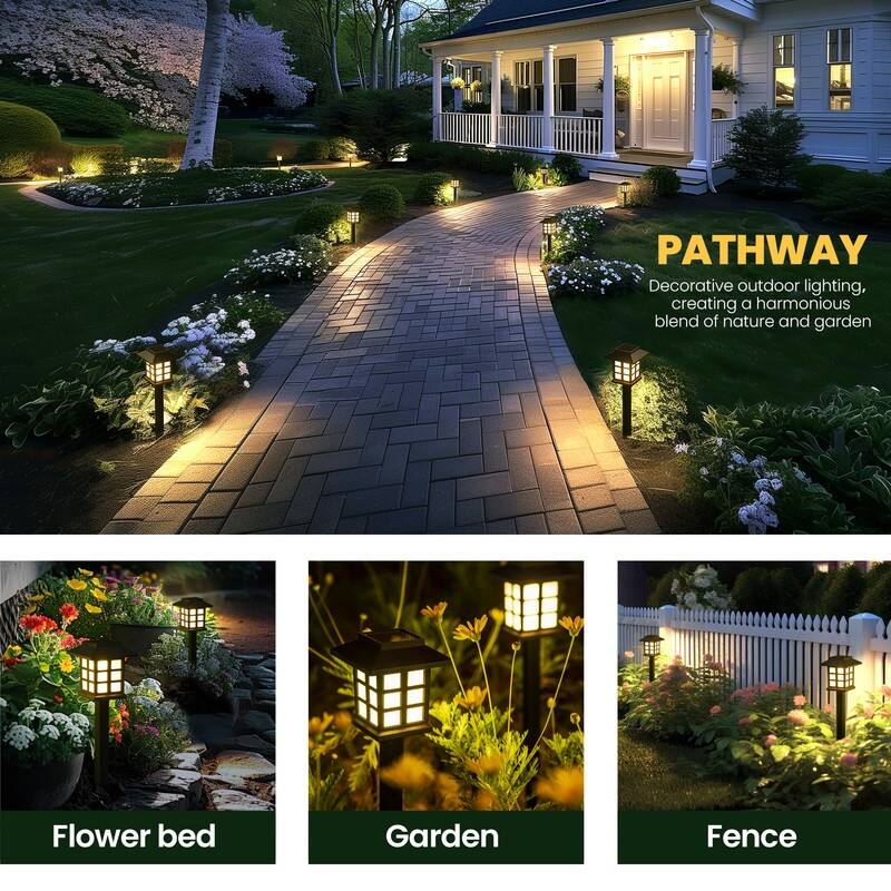 Solar LED Outdoor Garden Pathway Light (Warm White)