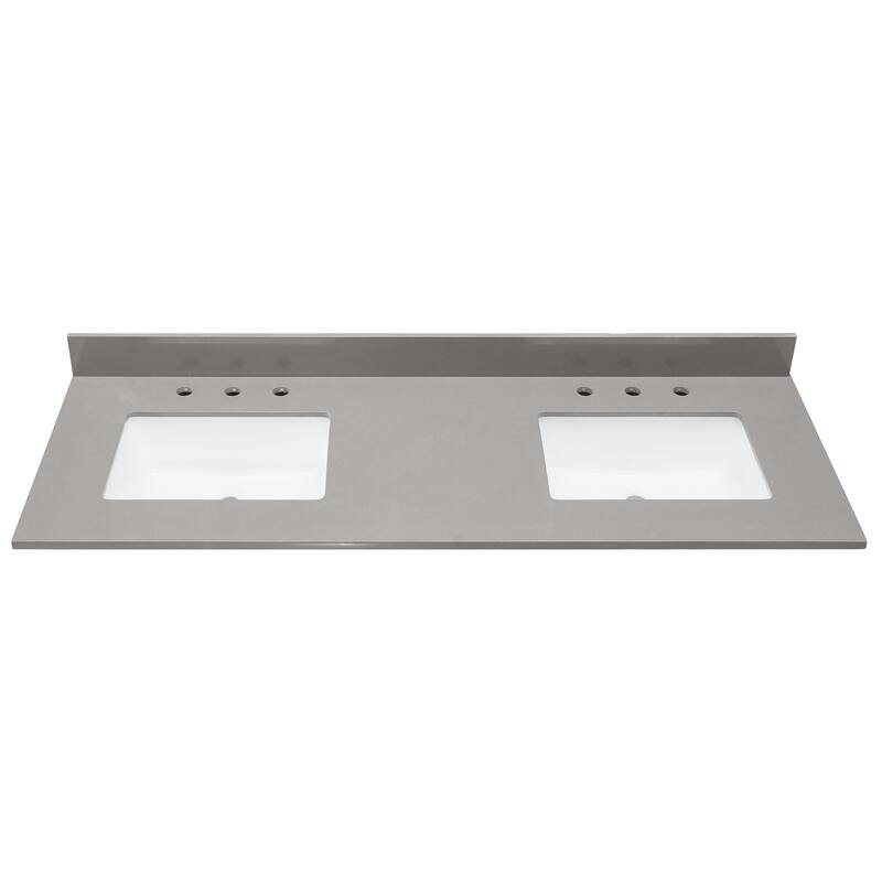 Altair Madrid Bathroom Vanity Countertop in Concrete Grey with White Sink without Vanity