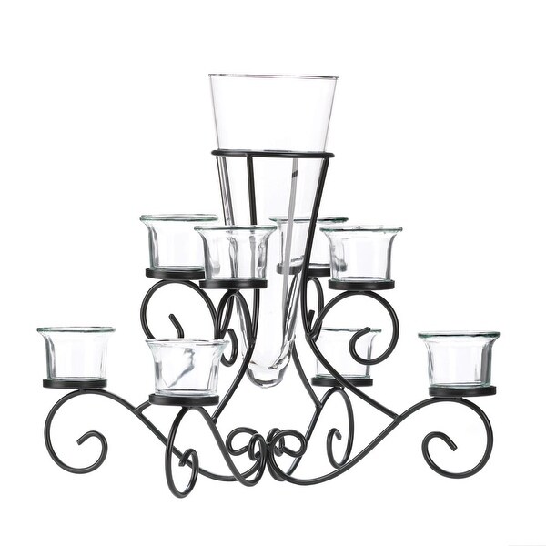 Natural Scrollwork Candle Stand Centerpiece Vase