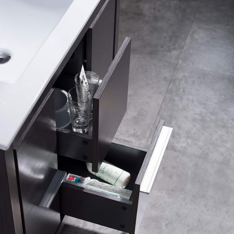 Solid Wood Bathroom Vanity with Mirror Medicine Cabinet