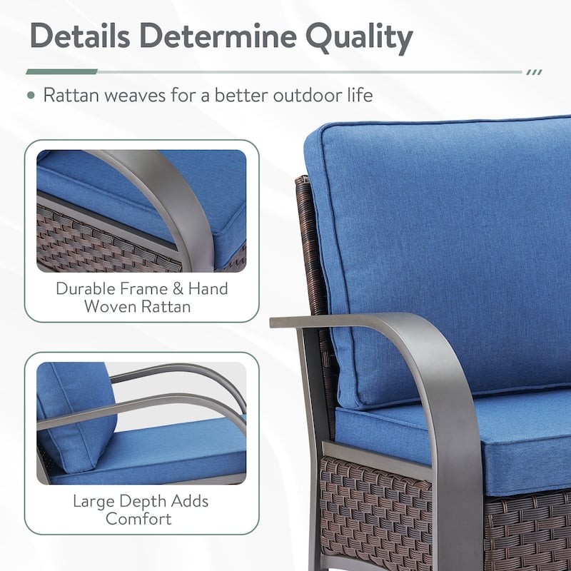 Outdoor Patio Chair with Fire Pit Table Set