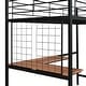 preview thumbnail 10 of 22, Twin Size Loft Bed with Built-in MDF Desk and Metal Grid, Metal Slat Bed Frame with Full-Length Guardrails and 4-Step Ladder