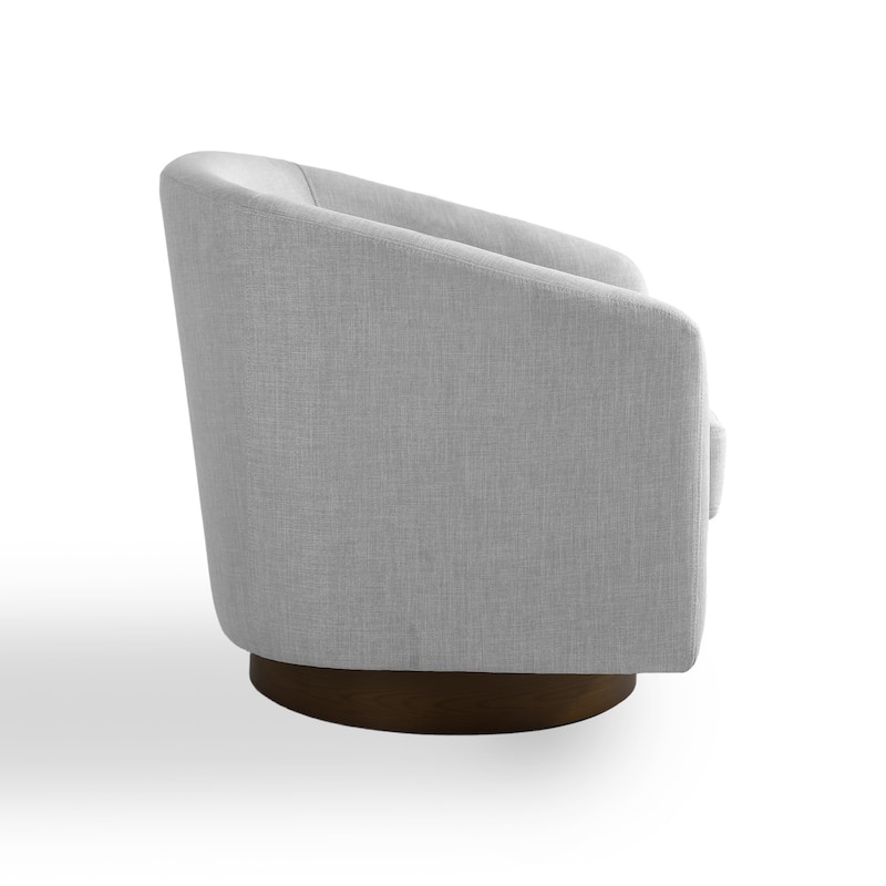 Faux Leather Wide Seat Swivel Barrel Chair