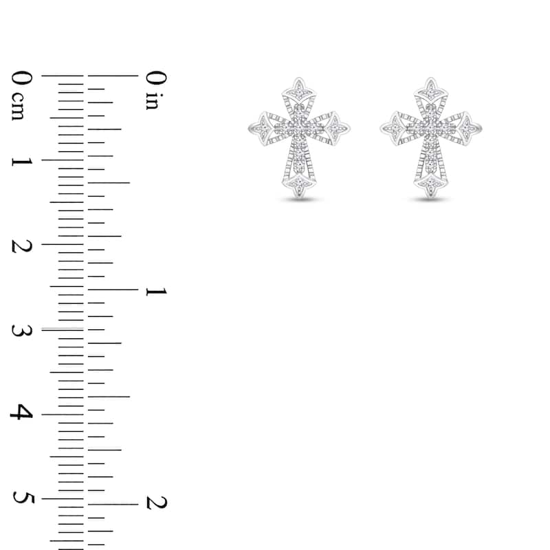 1/10 Cttw Natural Diamond 10KT White Gold Earrings