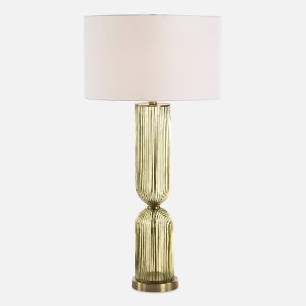 slide 2 of 7, Uttermost Mirah Olive Glass Table Lamp