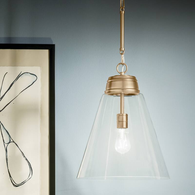 Kichler Lighting Marsailli 19.75" 1-Light Large Pendant with Clear Glass in Champagne Bronze - 15.75