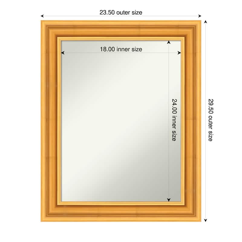 Sierra Non-Beveled Wood Framed Bathroom Vanity Wall Mirror - 24 x 30 in - Sierra Gold
