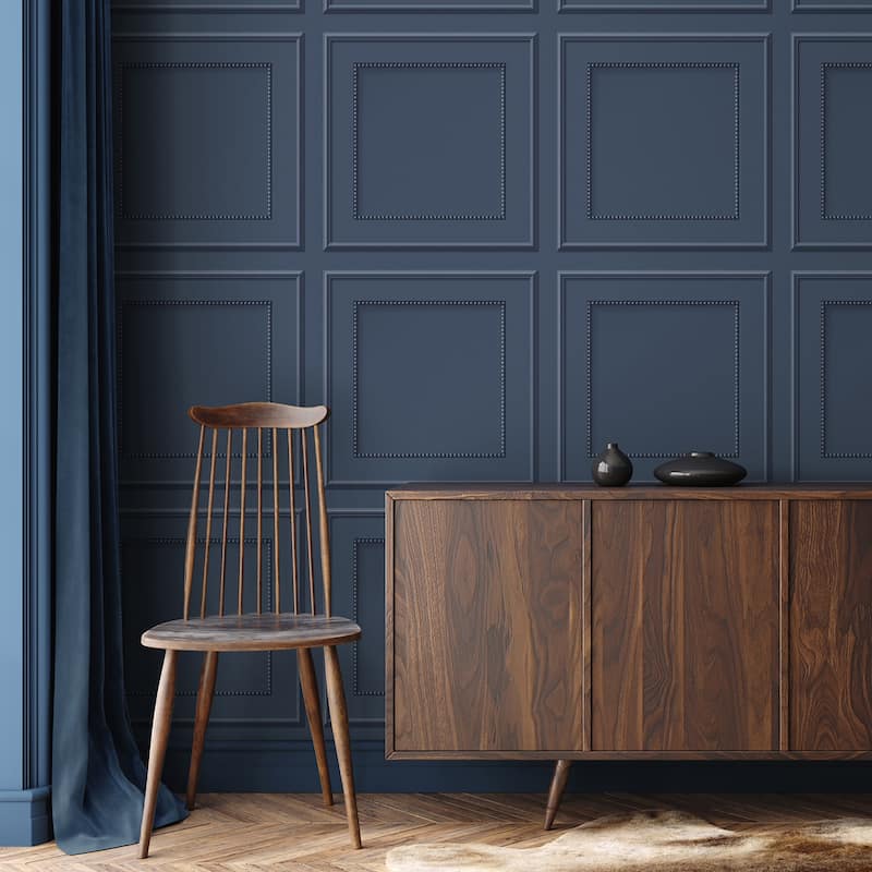 Fine Decor Cezanne Dark Blue Beaded Panel Wallpaper