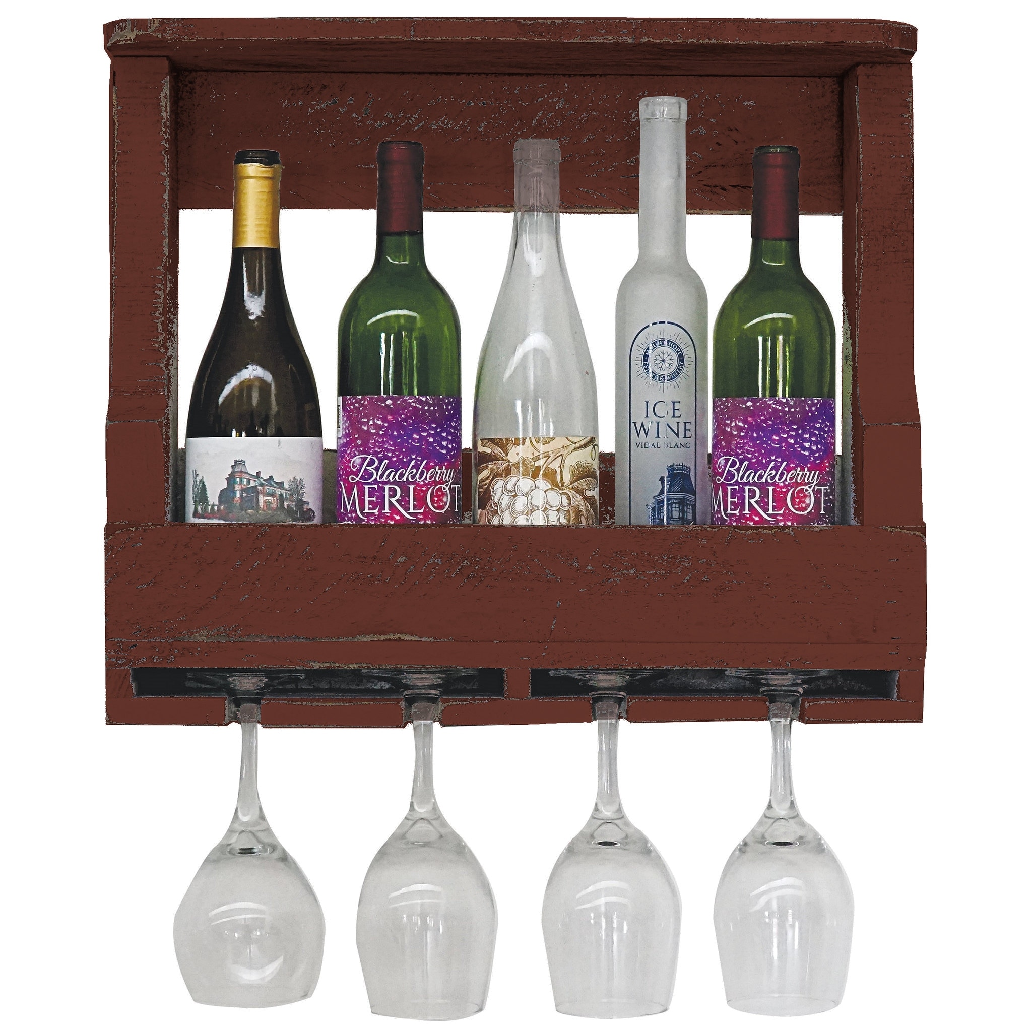 Farmhouse 5-Bottle Wine Shelf Bed Bath Beyond 39168796