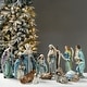 preview thumbnail 5 of 77, Glitzhome 12pcs Resin Christmas Multi/ Blue/ Ivory Nativity Figurines Set