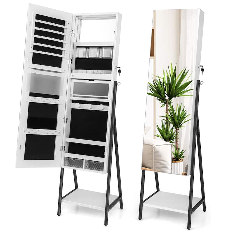 Costway Jewelry Cabinet Armoire 3 Color LED Modes Full-Length - See Details