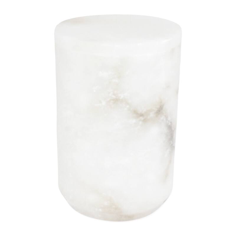 Lg. Alabaster Canister - White
