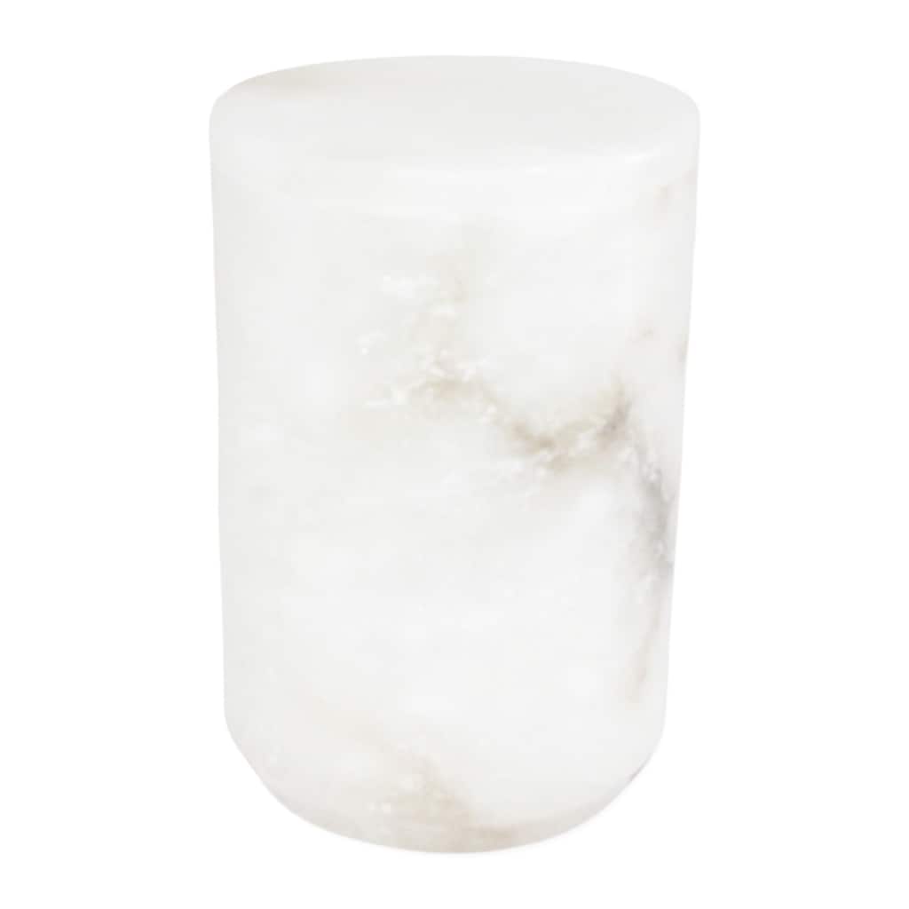Lg. Alabaster Canister - White