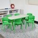 preview thumbnail 21 of 37, 23.625"W x 47.25"L Rectangle Plastic Activity Table Set with 6 Chairs Green