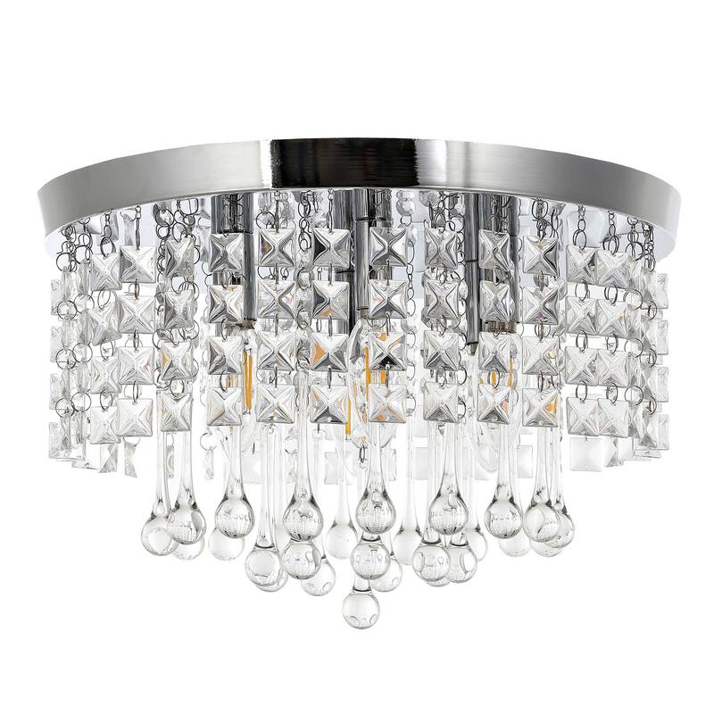 GetLedel 6-Light Crystal Flush Mount Chandelier