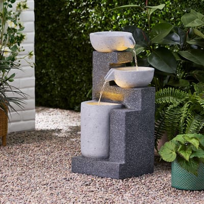 Catoosa Outdoor Modern 3 Tier Fountain by Christopher Knight Home