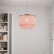 preview thumbnail 2 of 8, Esmee River of Goods Metal Hanging Pendant Light With Fringe Shade - 14" x 14" x 13.5/61.5"