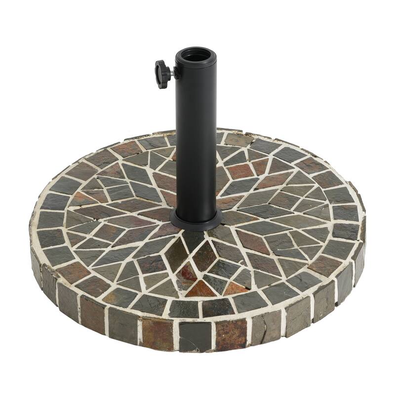 Christopher Knight Home - Enzo Tile Round Umbrella Base with Adjustable Pole Holder