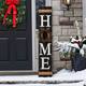 Glitzhome 42"H Wooden "HOME" Porch Sign with 3 Changable Floral Wreaths