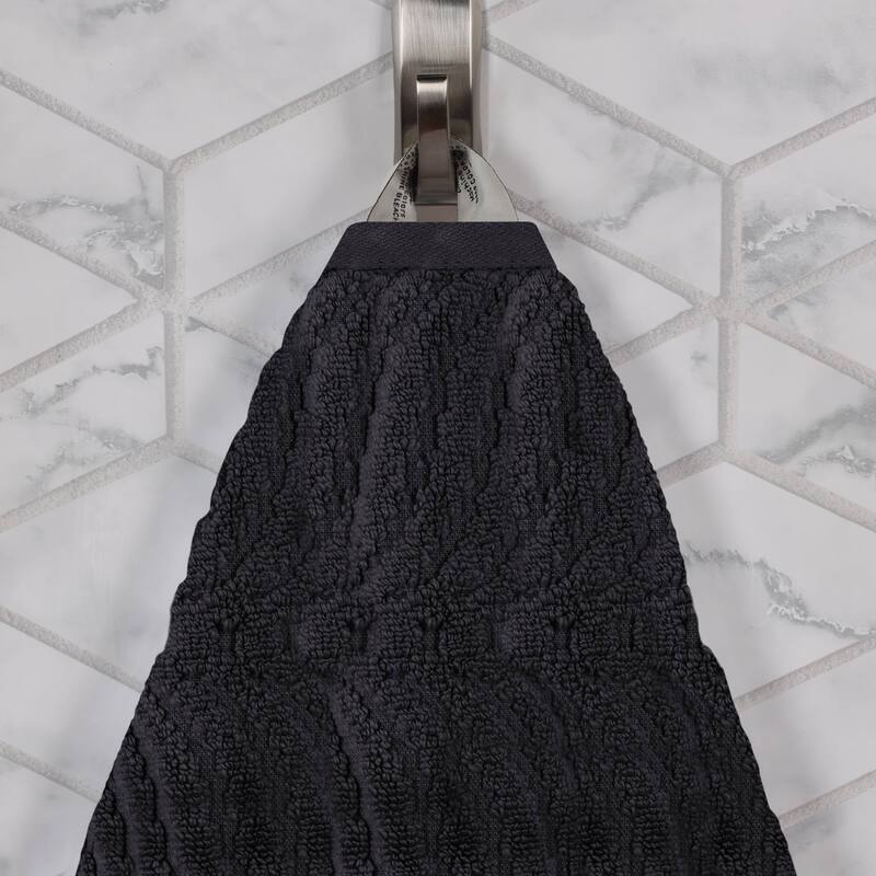 Superior Chevron Zero Twist Solid and Jacquard Cotton 9 Piece Towel Set