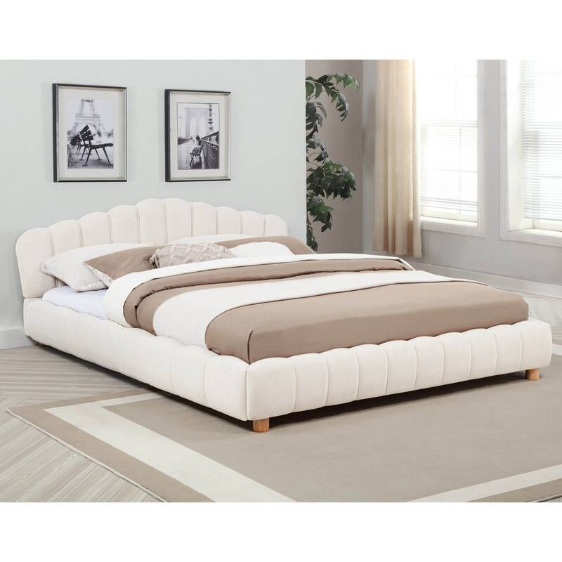 Best Master Furniture Tranquil Retreat Velvet Upholstered Platform Bed
