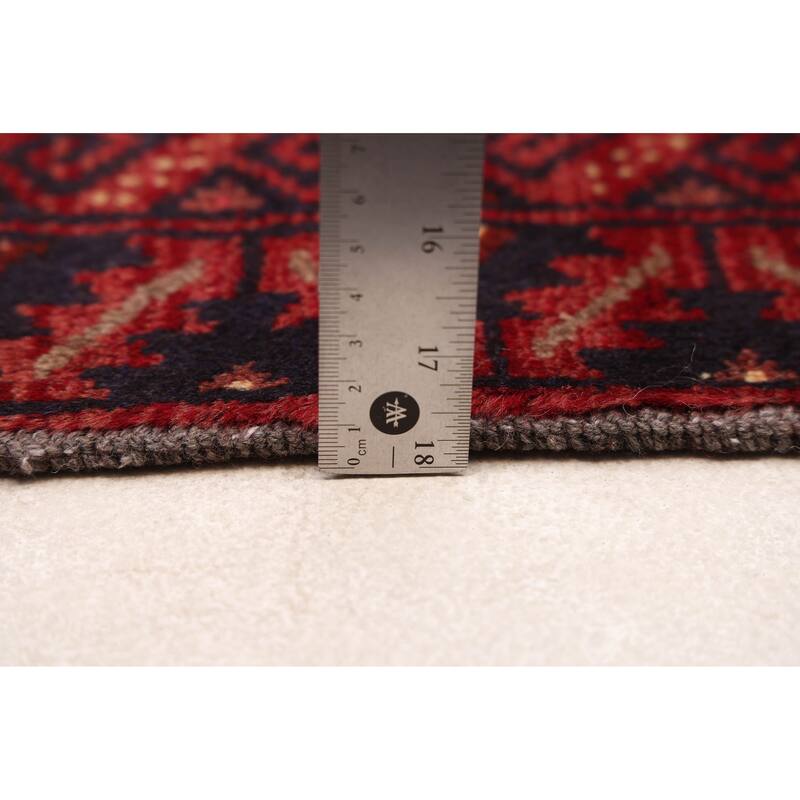 ECARPETGALLERY Hand-knotted Baluch Cream, Red Wool Rug - 3'3 x 5'11