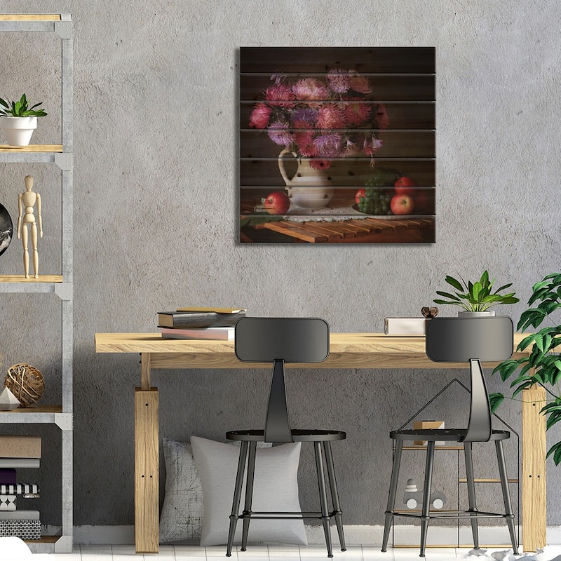 August Gifts Of The Garden Print On Wood by Tatiana Skorokhod - Multi-Color