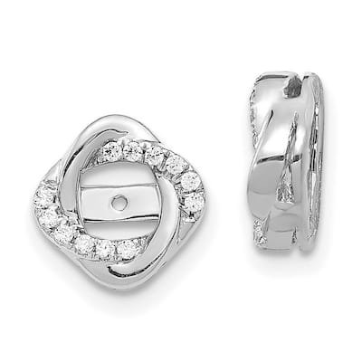Curata 14k White Gold Diamond Jacket Earrings - 10x10mm Wide