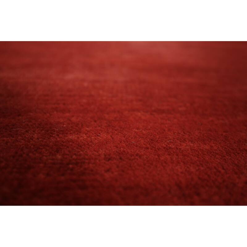Modern Gabbeh Oriental Area Rug Handmade Red Wool Carpet - 5'2" x 7'9"