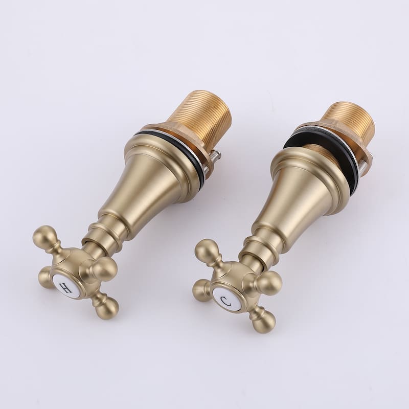 7.9"H Solid Brass Widespread 2-Handle Bathroom Sink Faucet