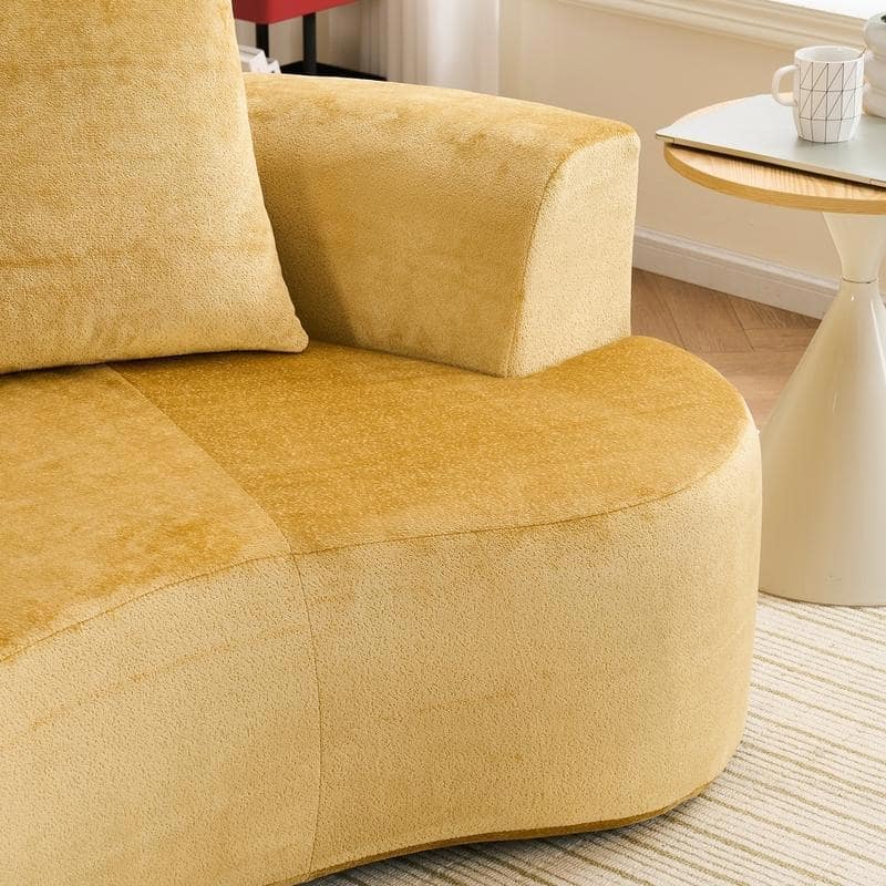 Moon Shaped Sleeper Sofa,Deep Seat Cat Waist Design,No Assembly Needed